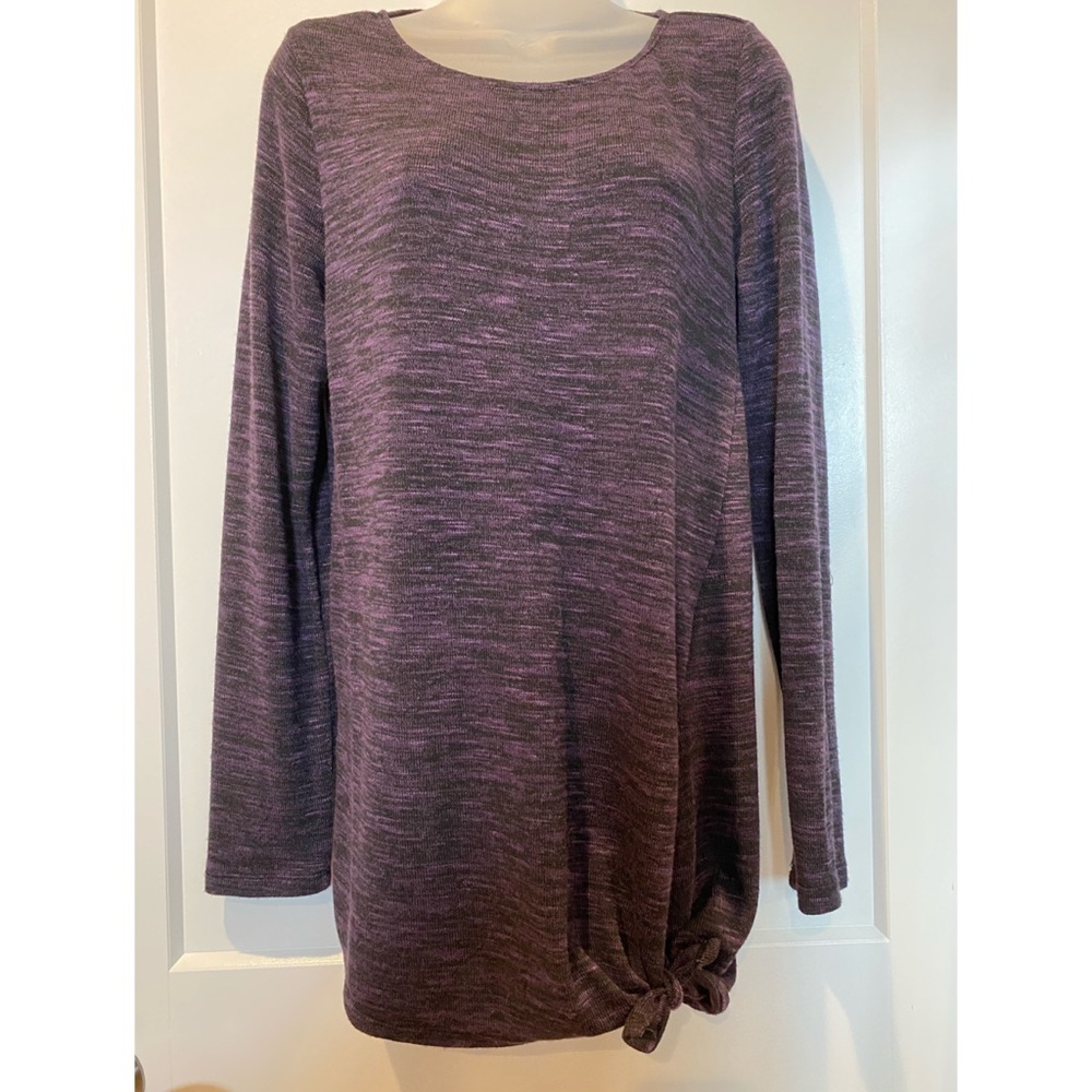 Asymmetrical, tie front sweater